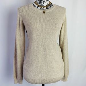 Tommy Hilfiger Gold Shimmer  Ribbed Sweater